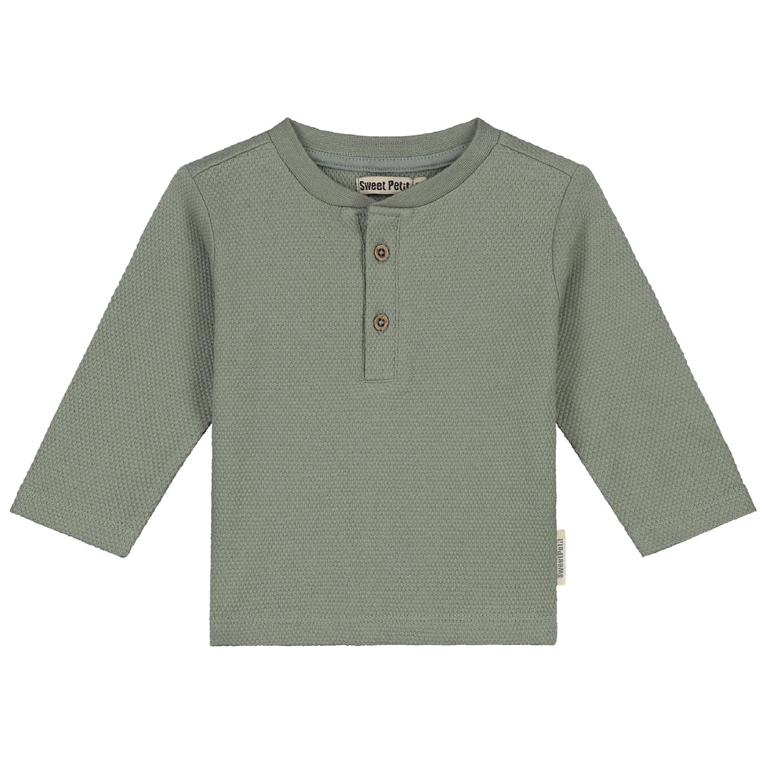 Sweet Petit baby shirt Jop lange mouwen effen groen