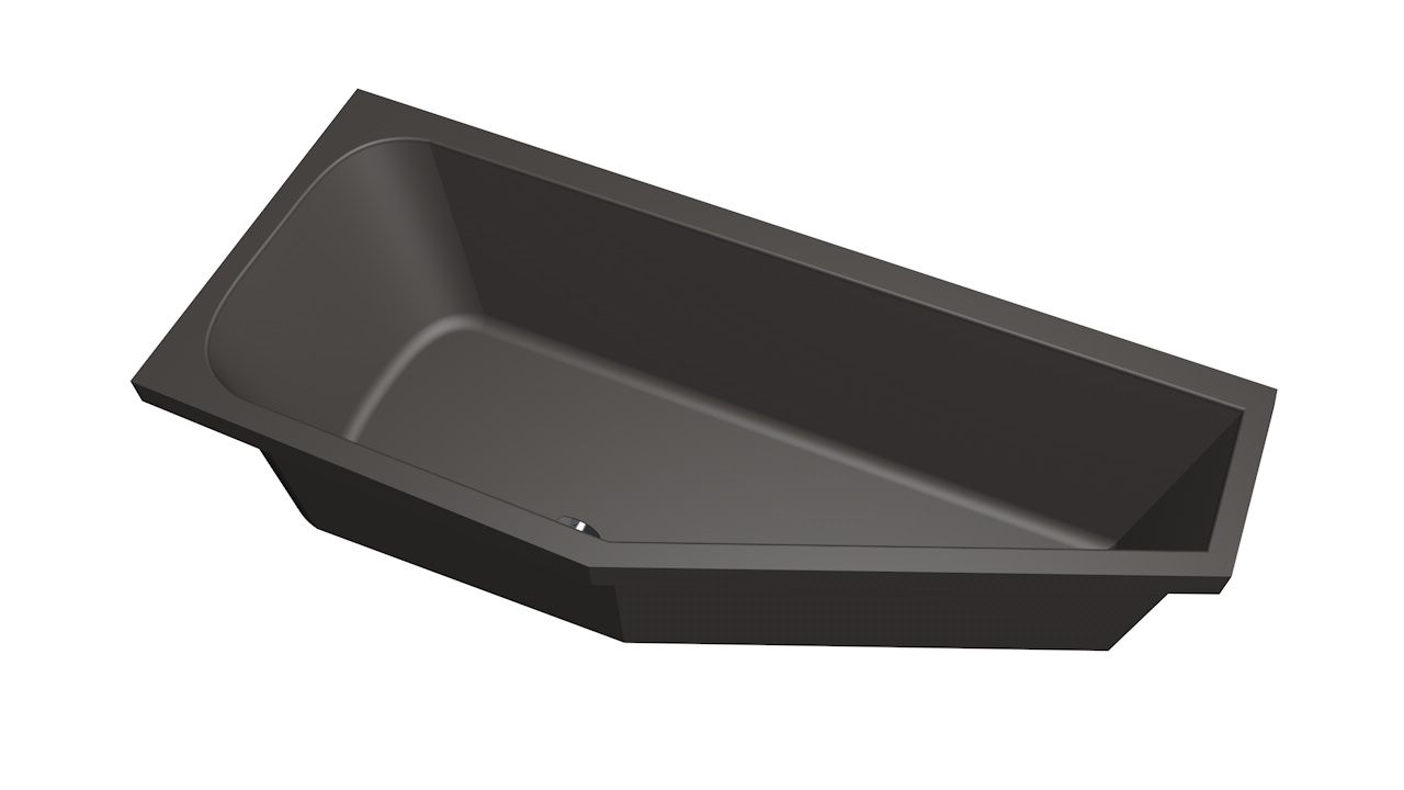 Xenz Lagoon Compact badkuip links 170x75x45cm antraciet