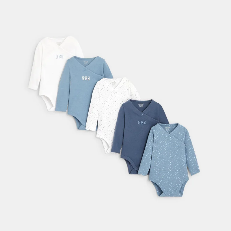 Body croisé (lot de 5) bleu naissance Bleu