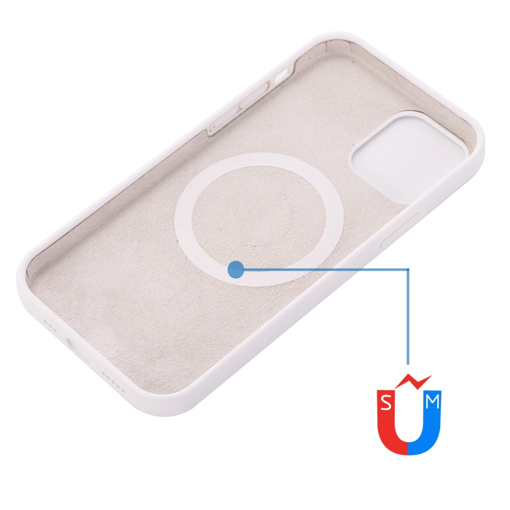 iPhone 13 MagSafe Silikon Case Hülle - Weiss