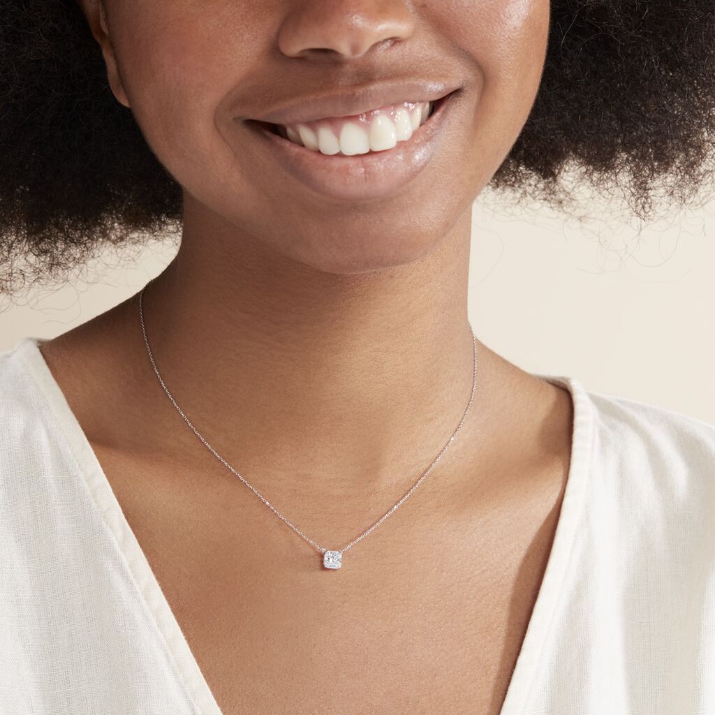 Collier Naziha Or Blanc Oxyde De Zirconium
