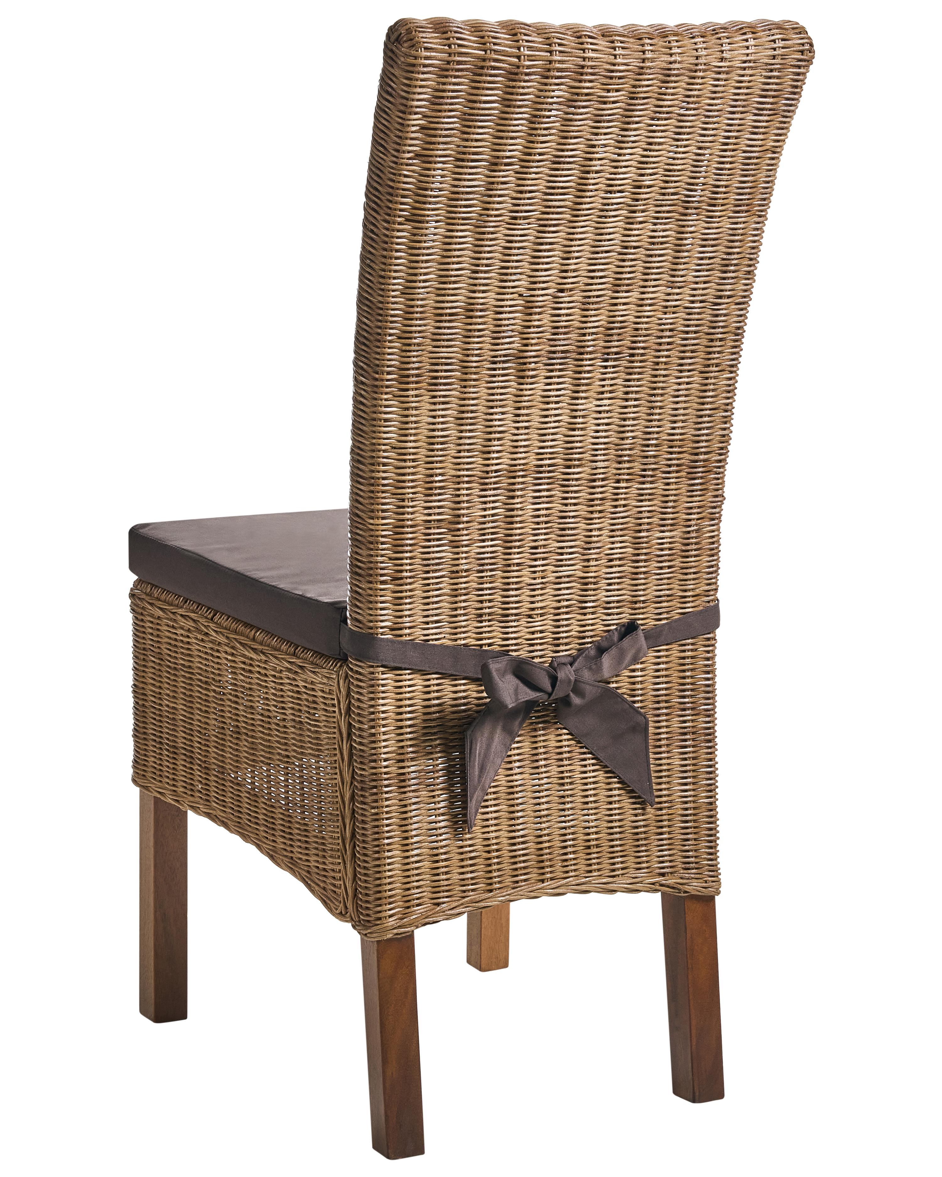 Set van 2 eetkamerstoelen ANDES Rotan Bruin