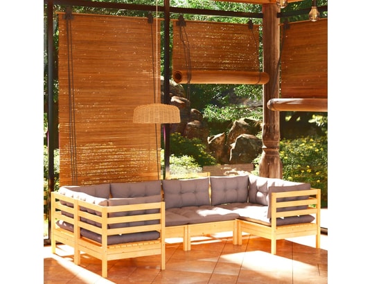 LES TENDANCES - Salon extérieur Salon de jardin-gris-6 places-63.5x63.5x62.5-358202