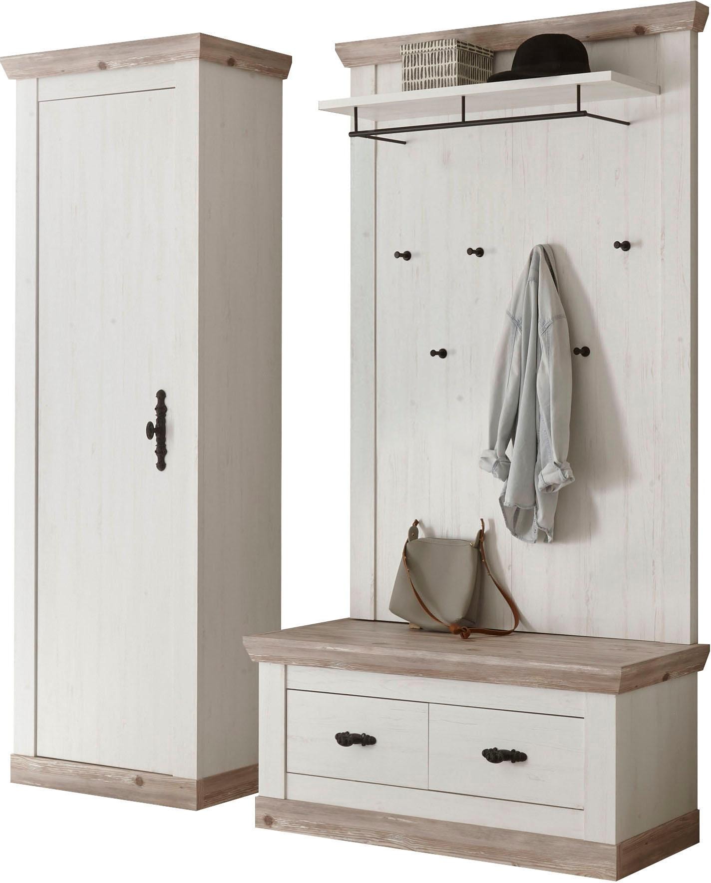 Home affaire Garderoben-Set »Florenz, moderne Garderobe, Komplettset im Landhausstil« 3 Stk. tlg.