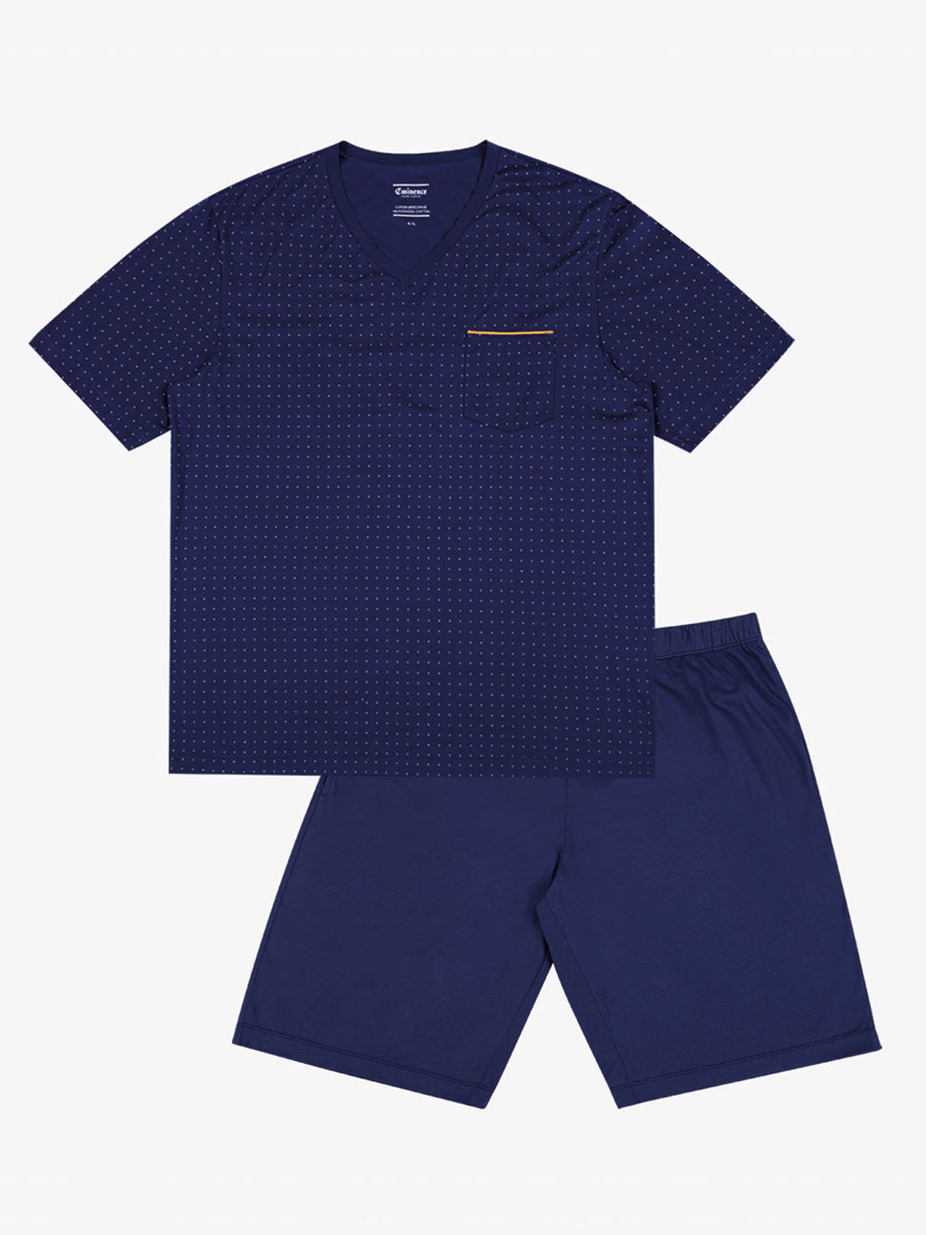 Pyjama court col V homme Mercerisé
