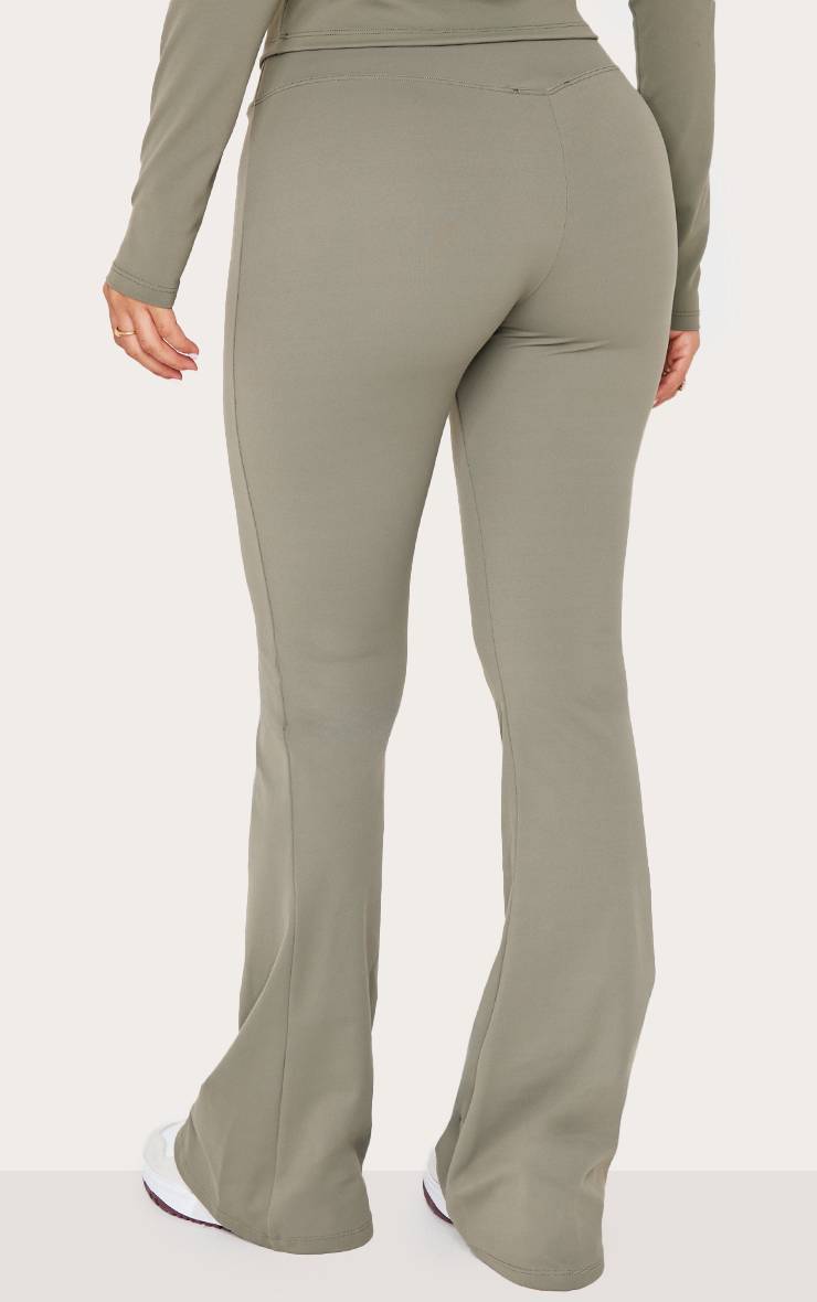 Vert Olive Pantalon De Yoga Évasé Taille Haute Sculptant Petite