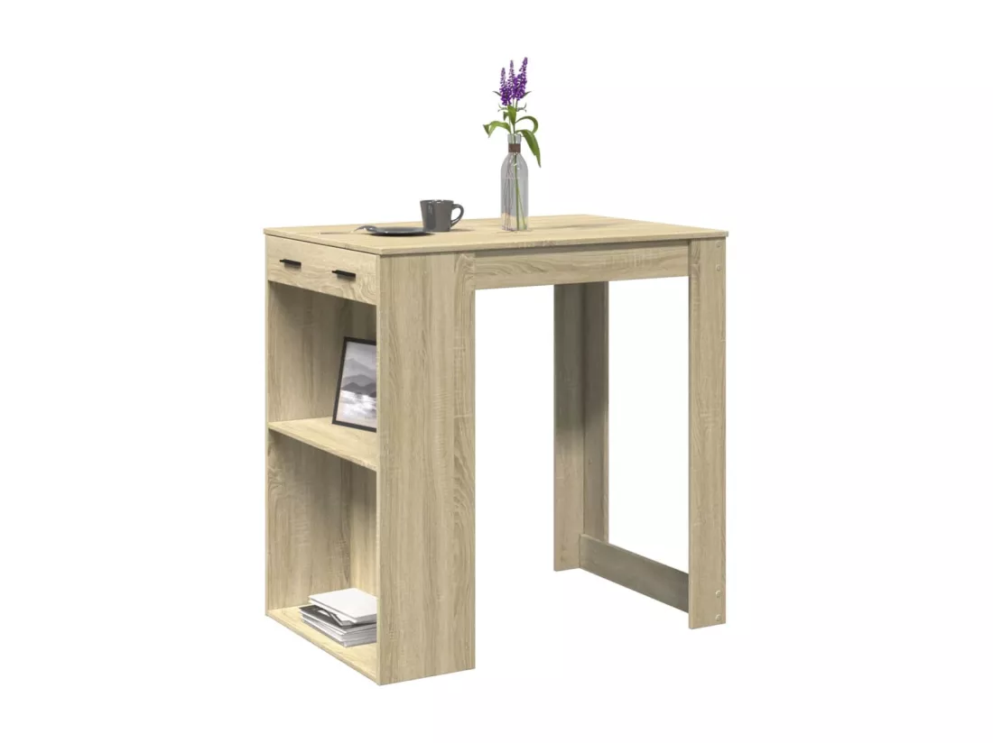 Table de bar chêne sonoma 102x70x103,5 cm bois d'ingénierie
