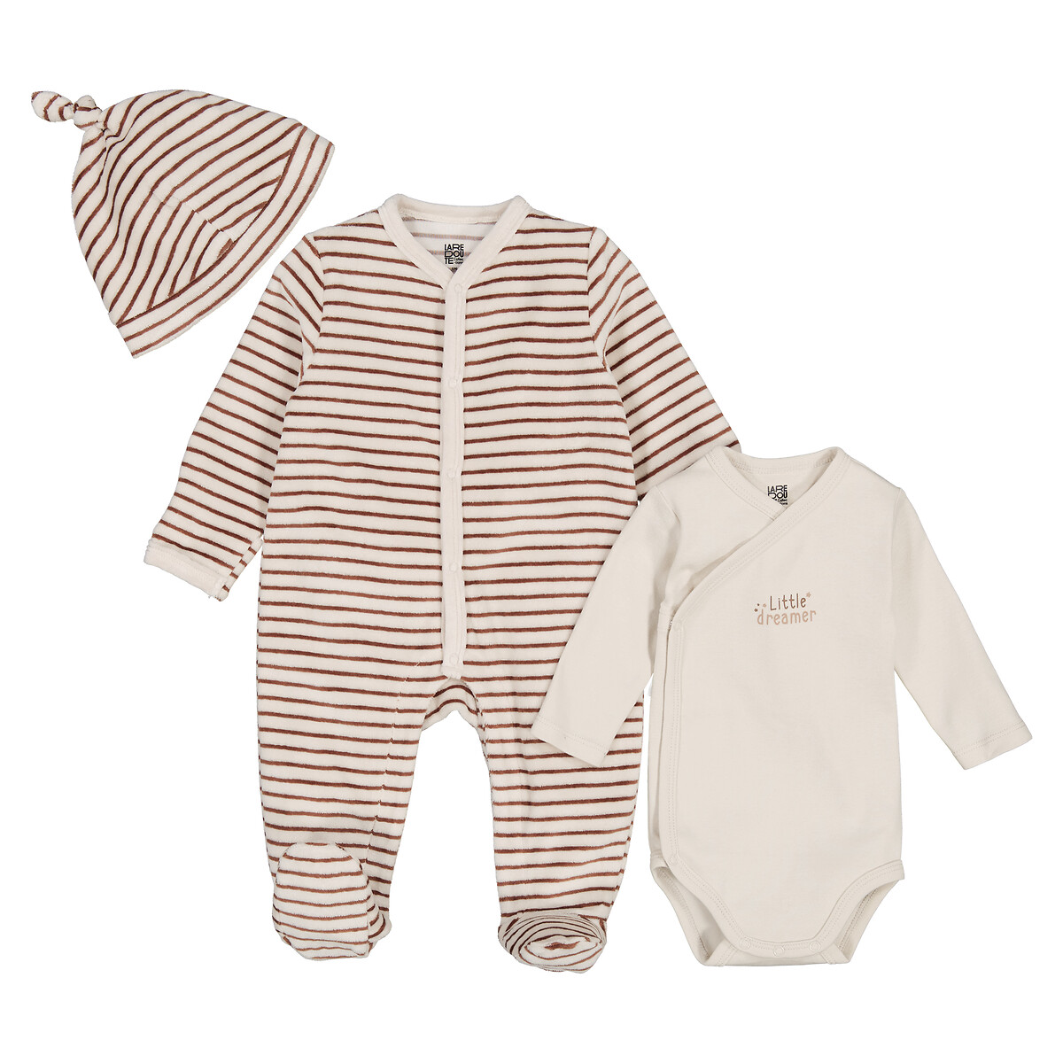 COLEÇÕES LA REDOUTE<br>Kit de parto de 3 peças, listrado