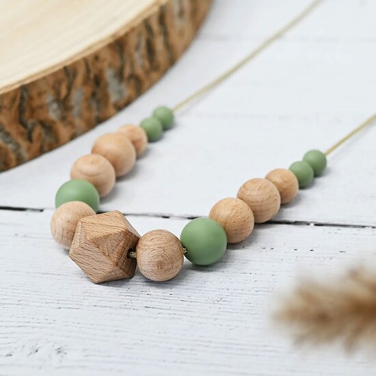 Collier d'allaitement et de portage   Vert et bois        de               Irréversible