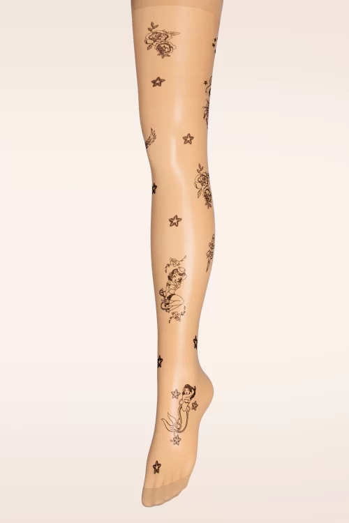 Pamela Mann Tattoo Sailor Girl panty in neutraal