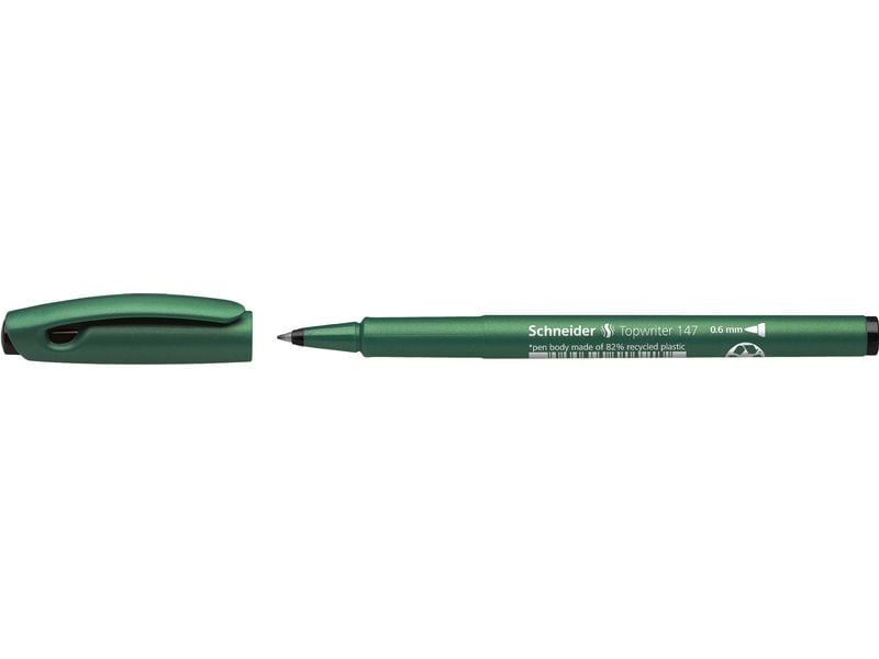Schneider Fineliner 147 0.6 mm, Schwarz, 1 Stück Faserschreiber mit Hartfaserspitze