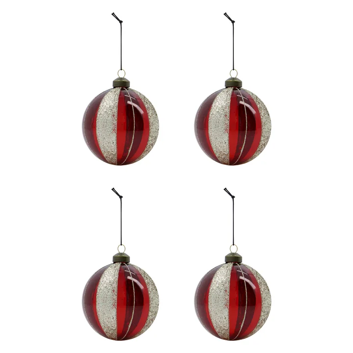 House Doctor - Mult Ornament, Ø 10 cm, burgund