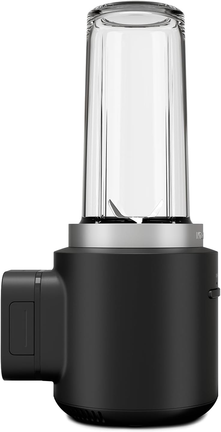 KitchenAid Kabelloser Personal Blender - Go Cordless - 473 ml BPA-freier Becher - Pulse-Taste - Edelstahlklingen - Mit Akku - Schwarz