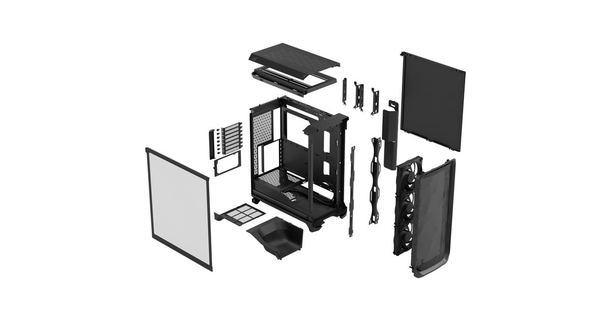 Fractal DesignMeshify 3 midi tower behuizing  (Zwart | 2x USB-A | 1x USB-C | Tempered Glass)