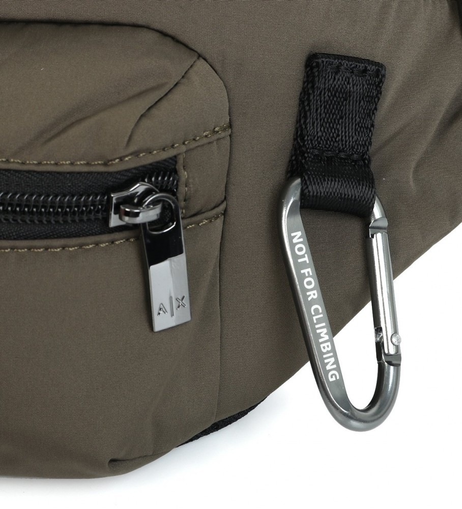Bolsa de cintura Armani Exchange com compartimentos, verde