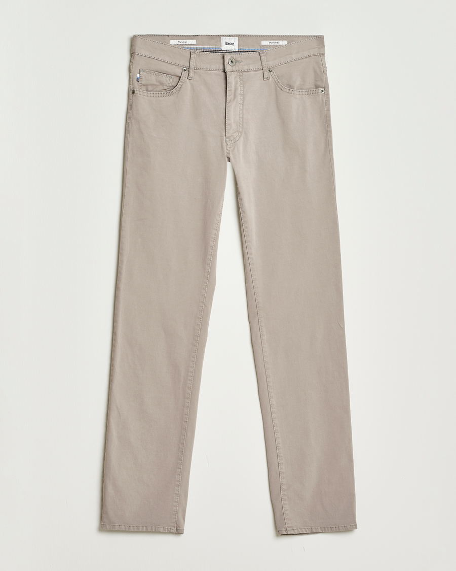 Brax Cadiz Cotton Satin 5-Pocket Pants Stone