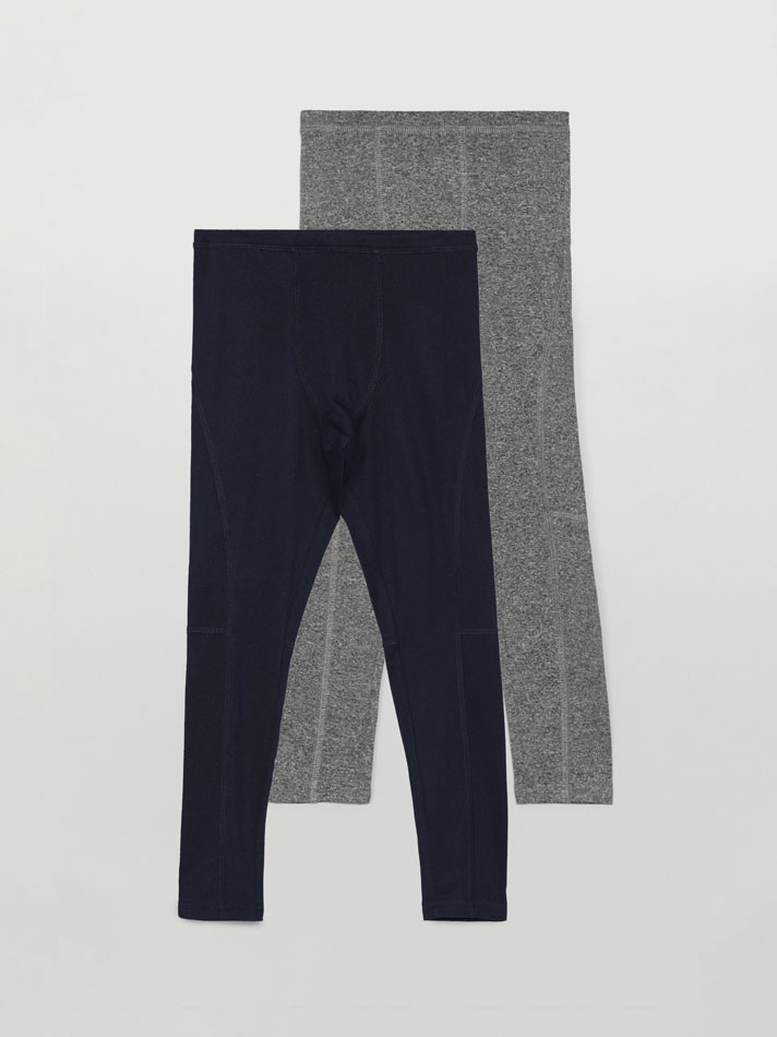 Conjunto de 2 calças térmicas esportivas compridas - Azul Marinho Escuro