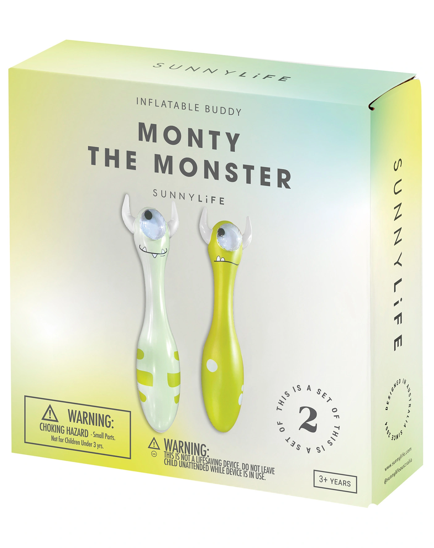 Aufblasbare Spieltiere MONTY THE MONSTER 2er-Set
