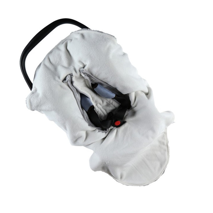 Couverture de promenade en fausse fourrure - Gris clair