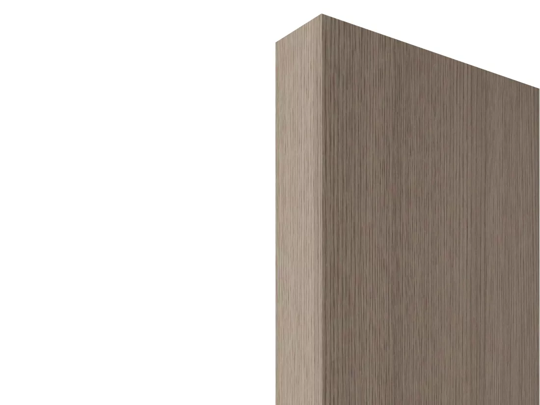 Porte coulissante en bois et MDF avec rail invisible - Chêne clair - 83 x 210 cm - BOCAZI