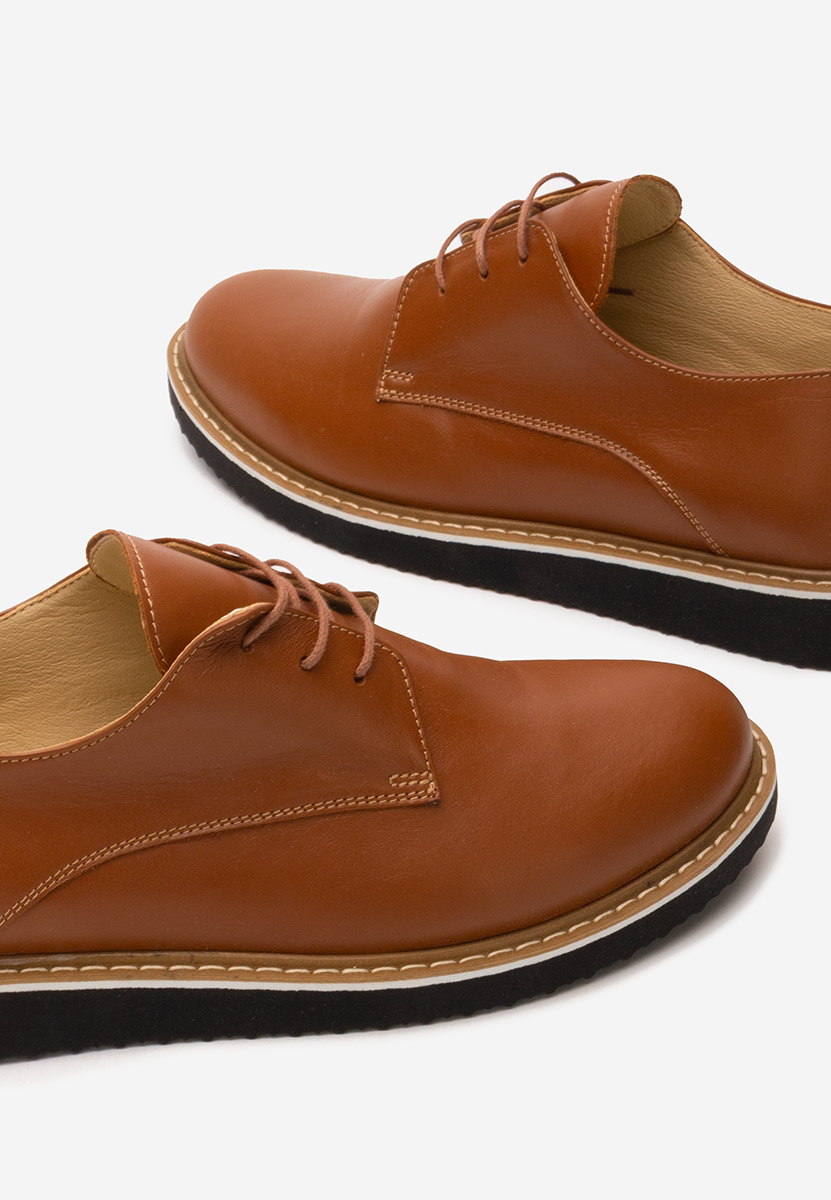 Chaussures derby en cuir chameau Casilas