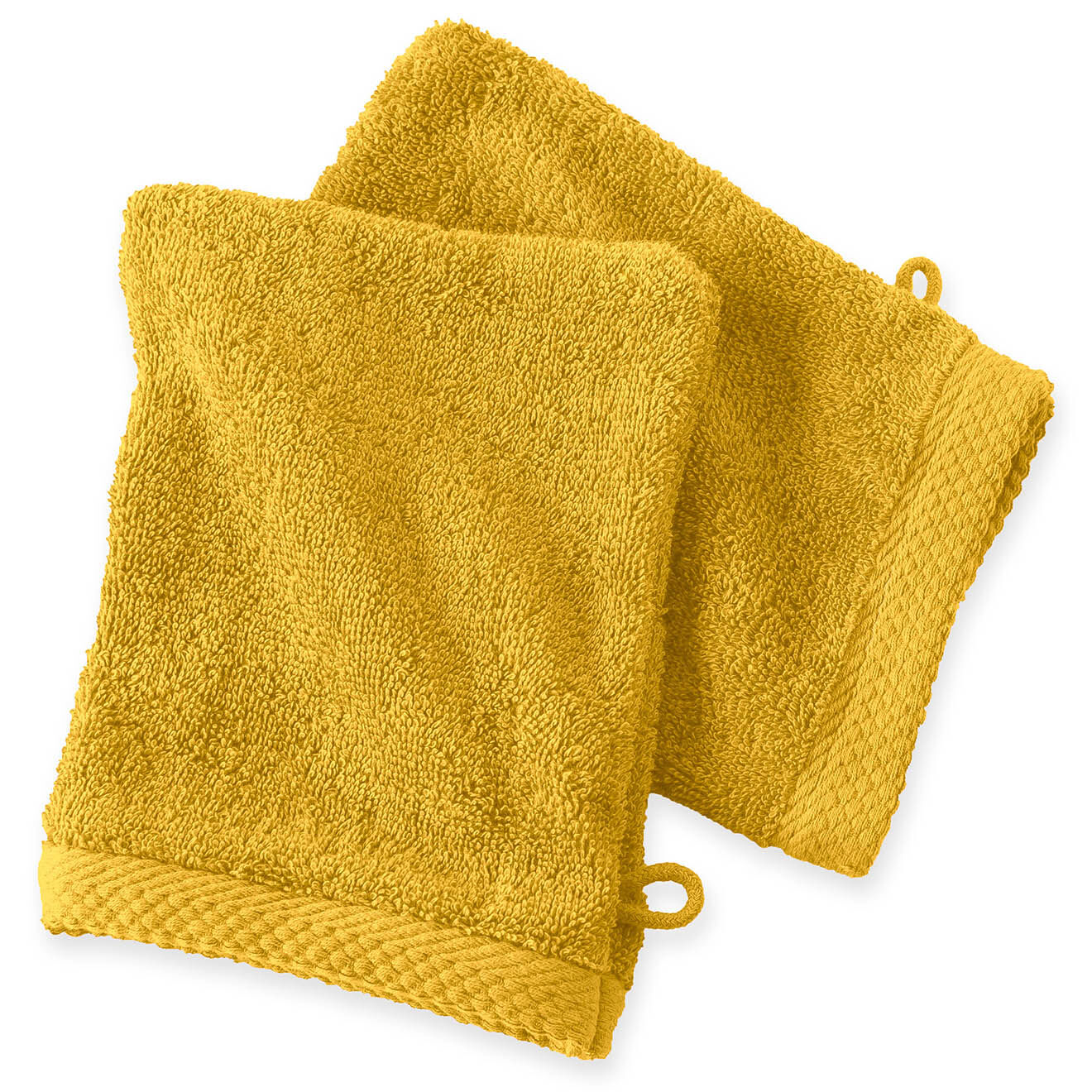 Soft by Perle de Coton 2 Gants de toilette safran - 16x21 cm
