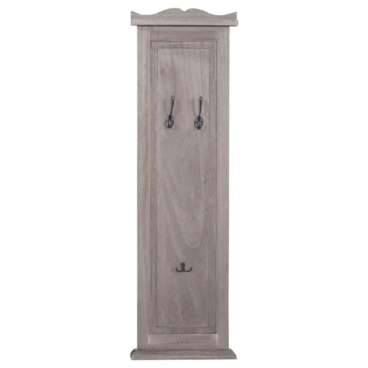 Decoshop26 Lot de 2 porte-manteaux muraux gris-marron