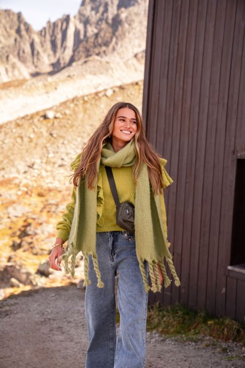 Groene trui met ruffles