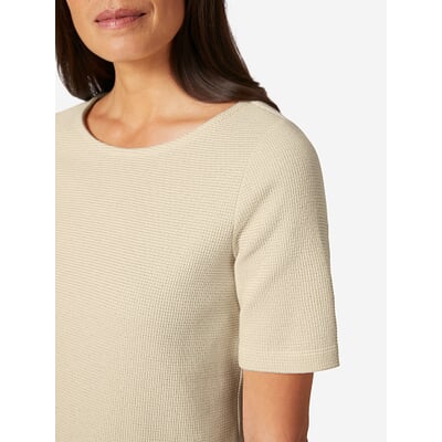Damen-Glitzershirt Kurzarm, Natur