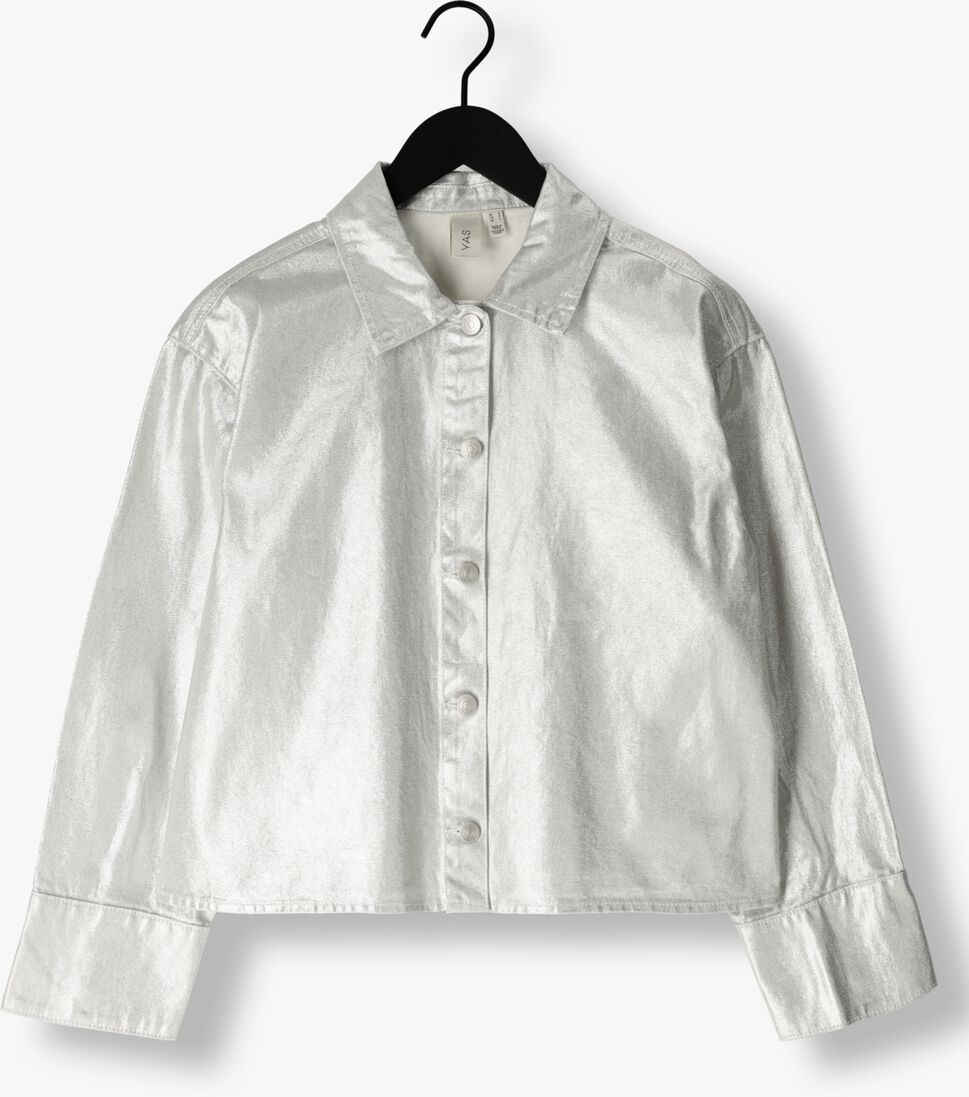 Y.A.S. zilveren y.a.s. spijkerjas yassilva denim ls shirt
