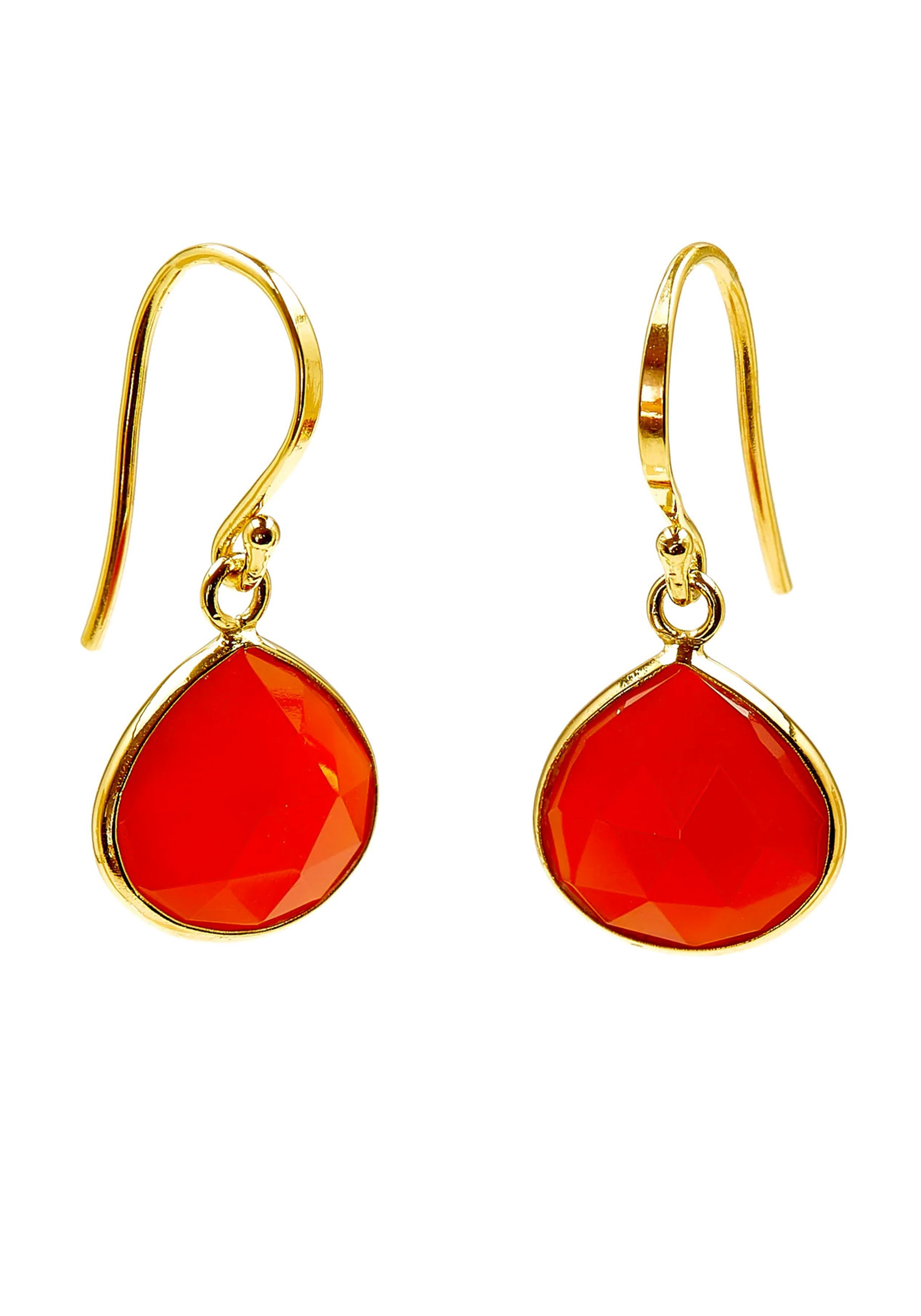 Le tresor du monde Teardrop Ohrringe Roter Onyx