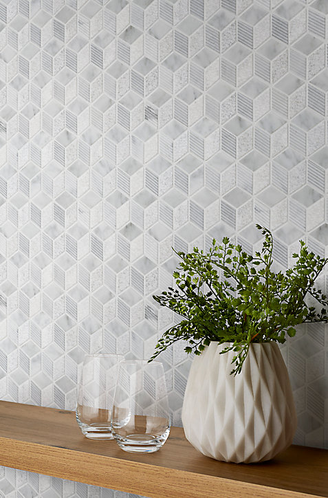 Mosaïque gris et blanc 25,3x29,3cm Ultimate marble