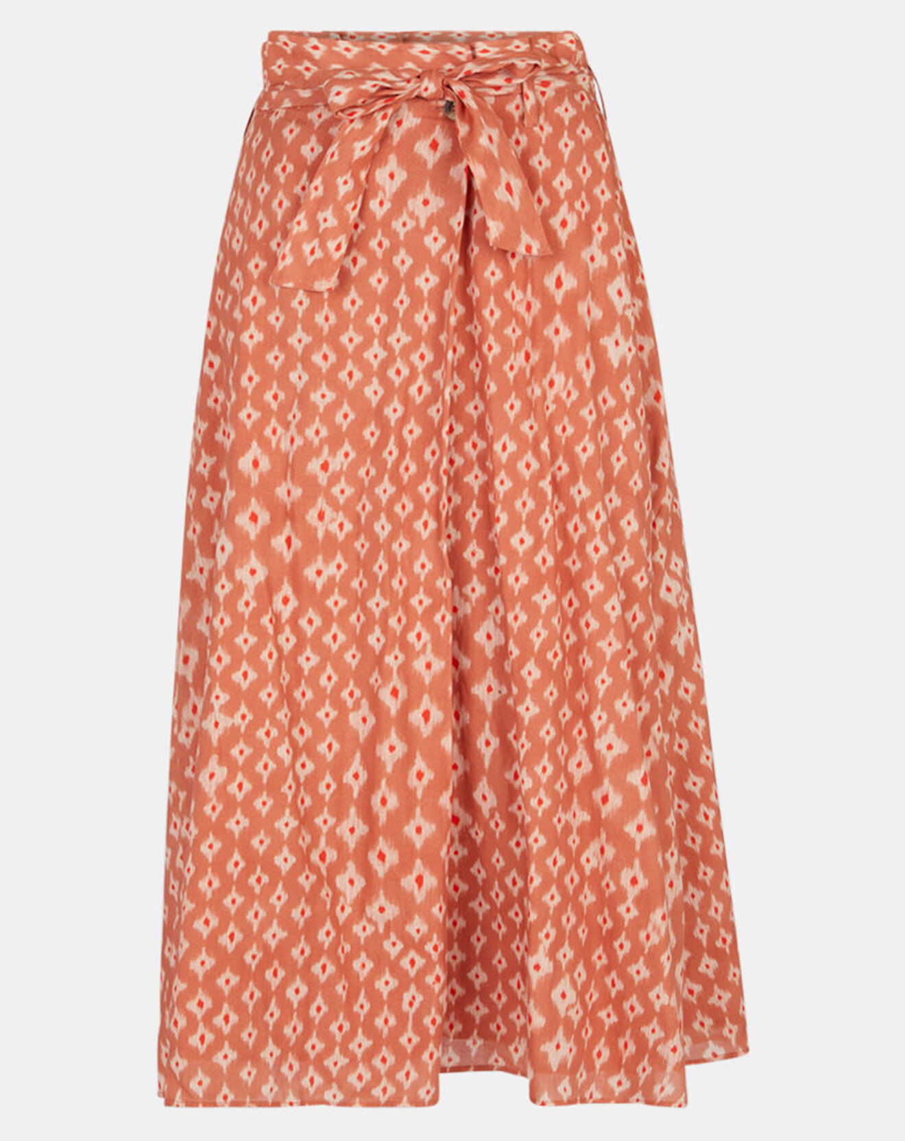 Galeries Lafayette Jupe longue Georgie imprimé orange/écru