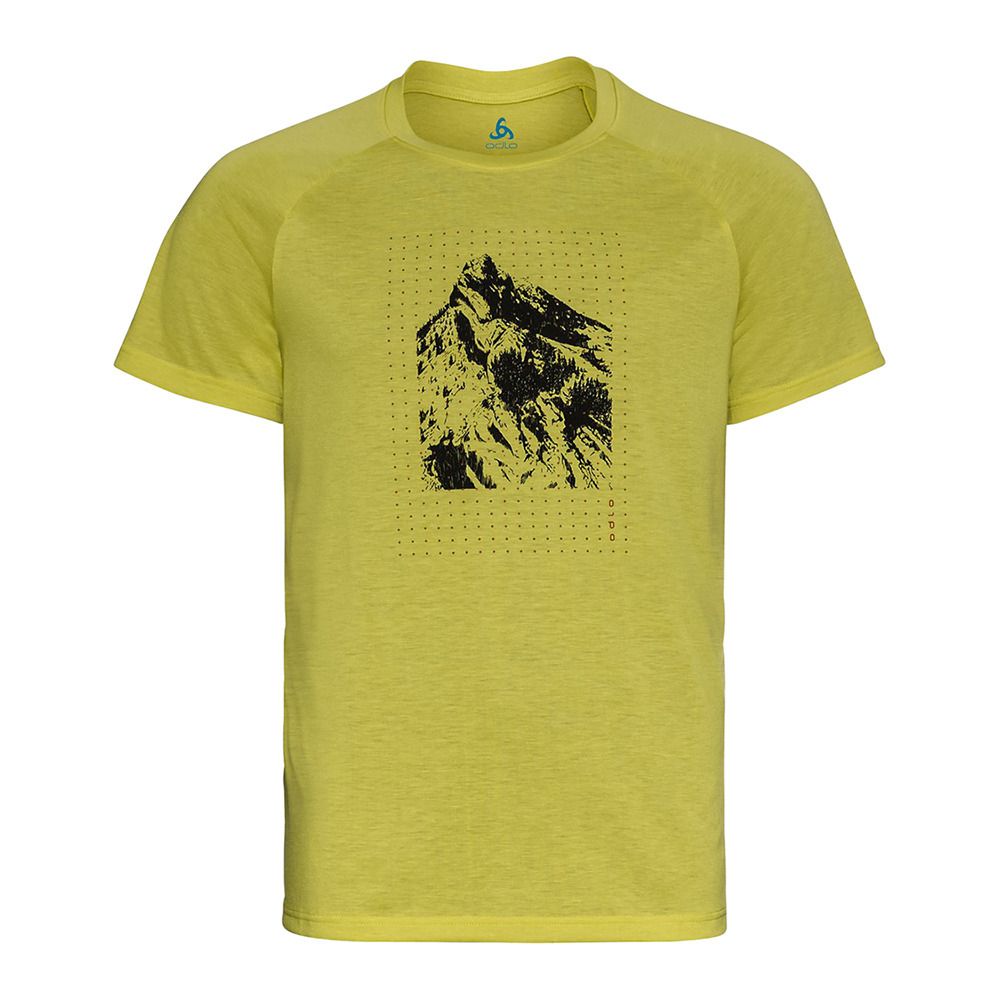 Odlo HALDEN PRINT - Tee-shirt Homme citronelle
