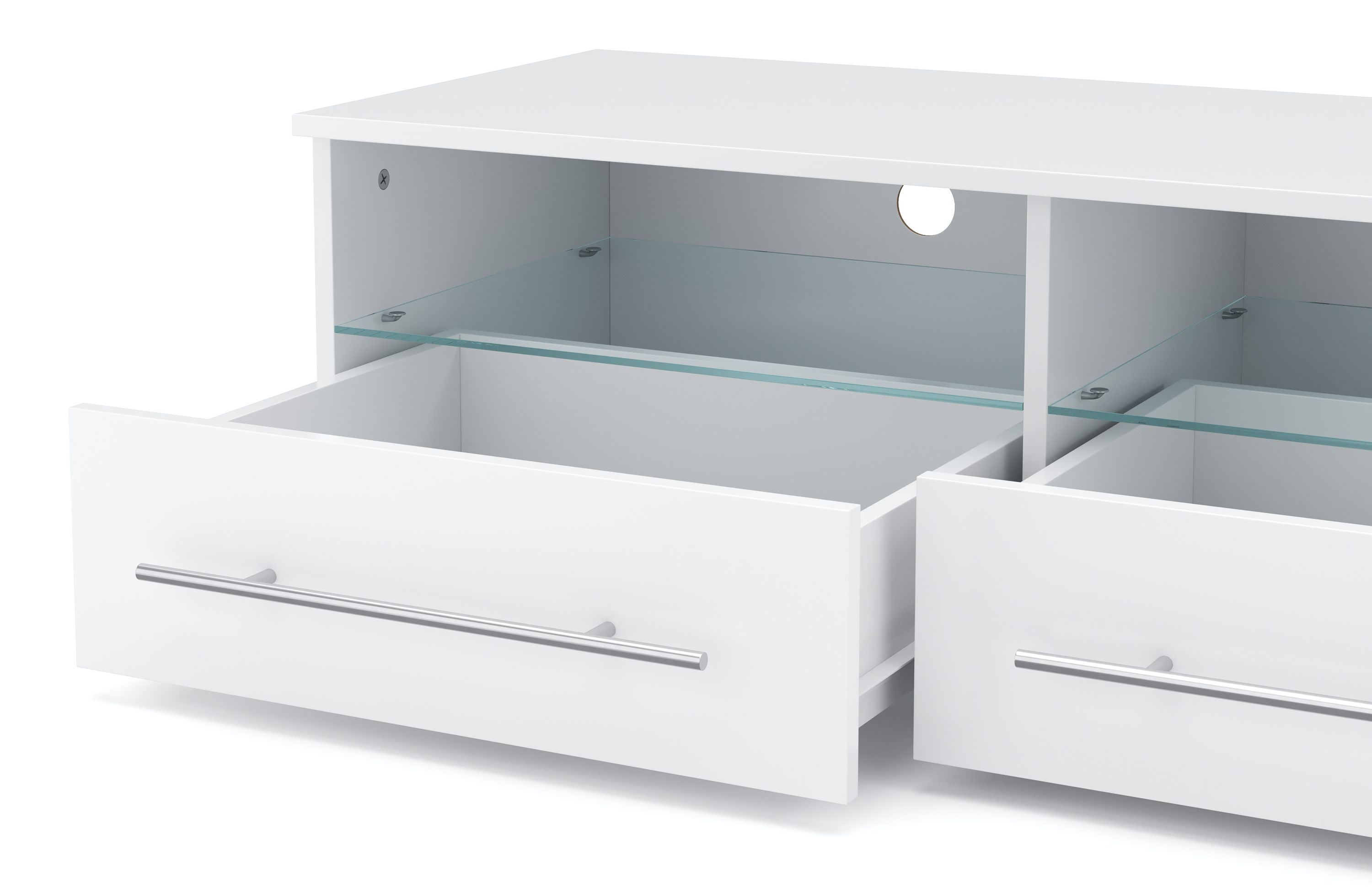 TV Möbel LED CLOONEY weiss