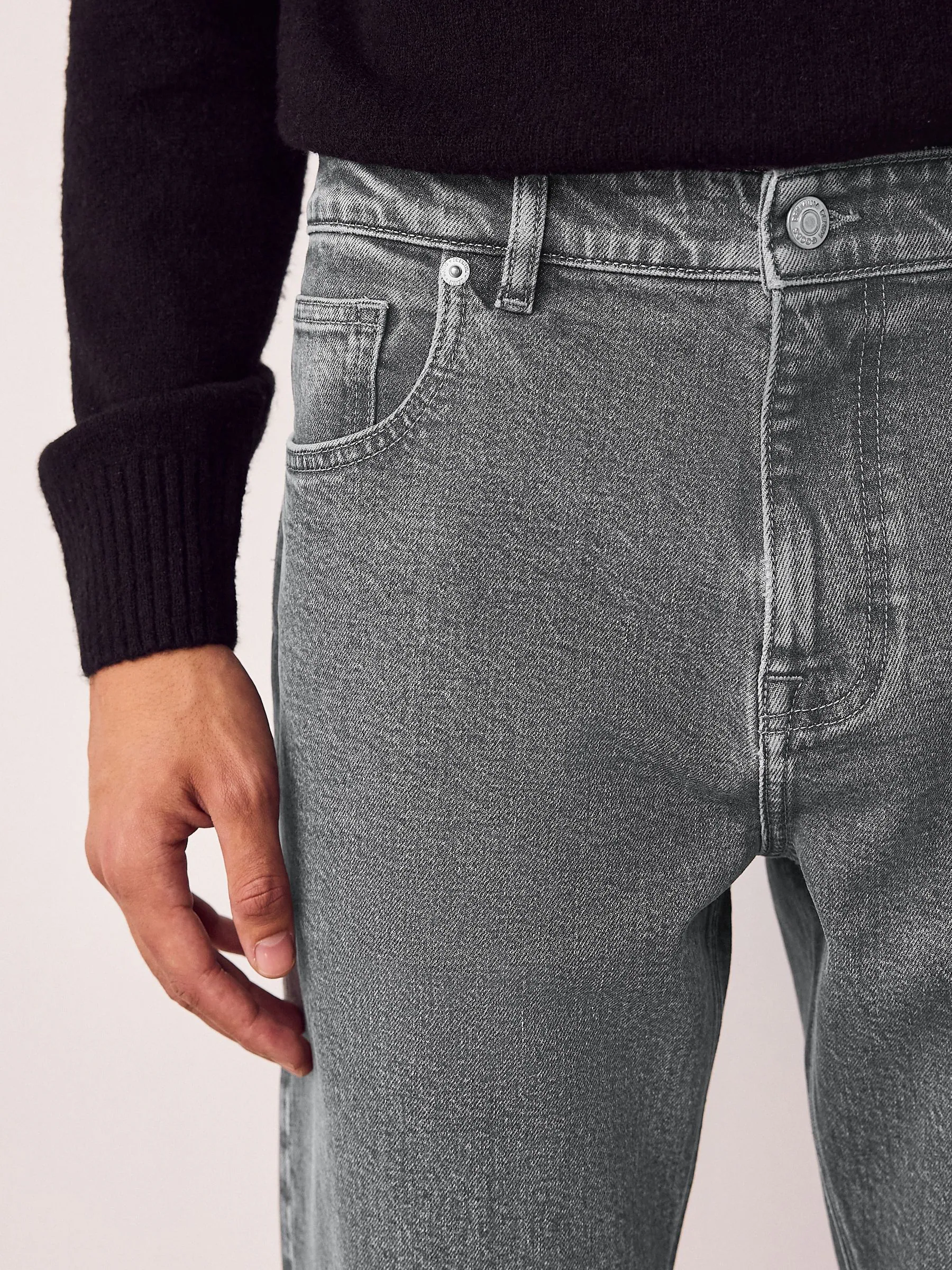 Lichtgrijs - Slim Fit - Vintage wash denim jeans