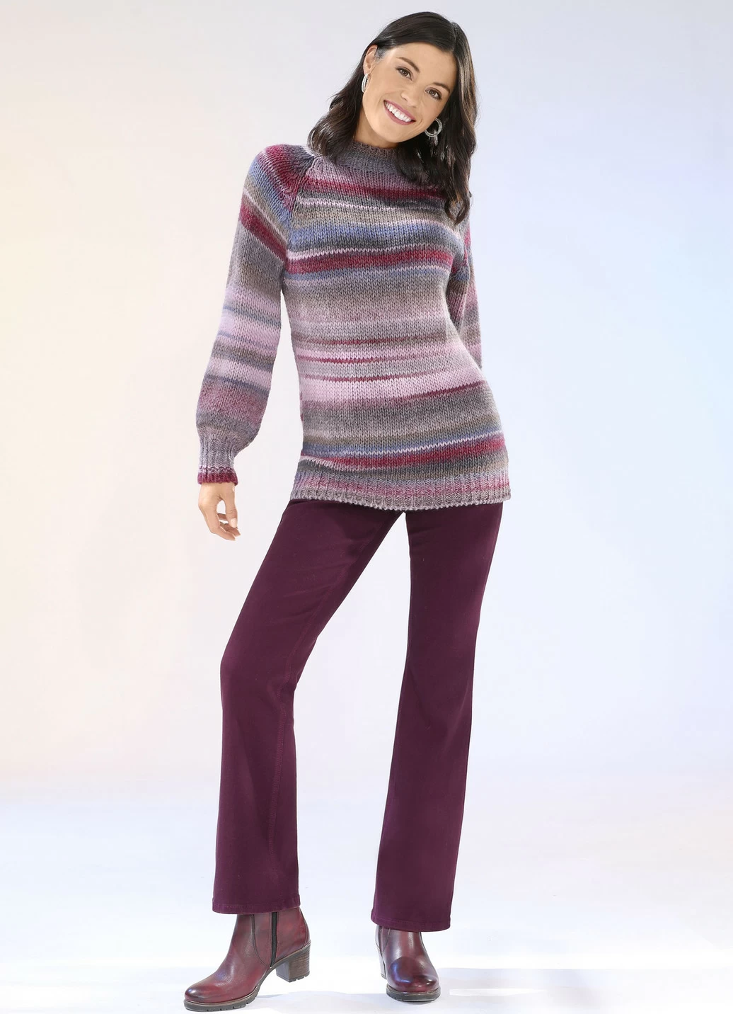 Pullover aus hochwertigem Multicolorgarn mit Schurwolle