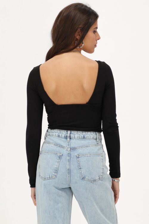 Zwarte top met lage rug