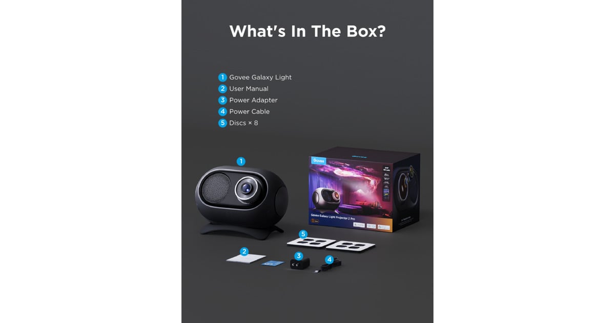 GoveeGalaxy Light Projector 2 Pro verlichting  (Zwart)
