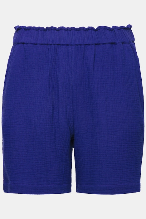 Shorts, wide Legs, Musselin, Elastikbund