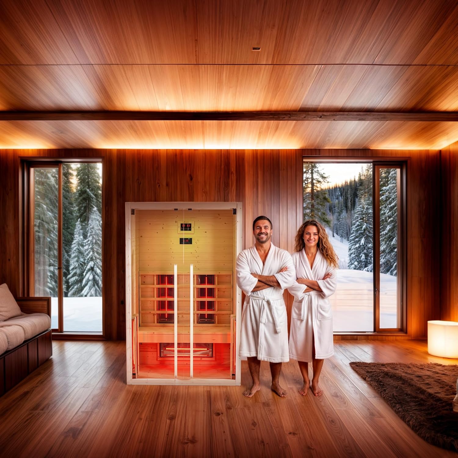 GLOBAL RELAX® | DHARANI Saunapalette I Innen- und Außensauna I Infrarot-Wärmesystem, Dampfgarer oder beides