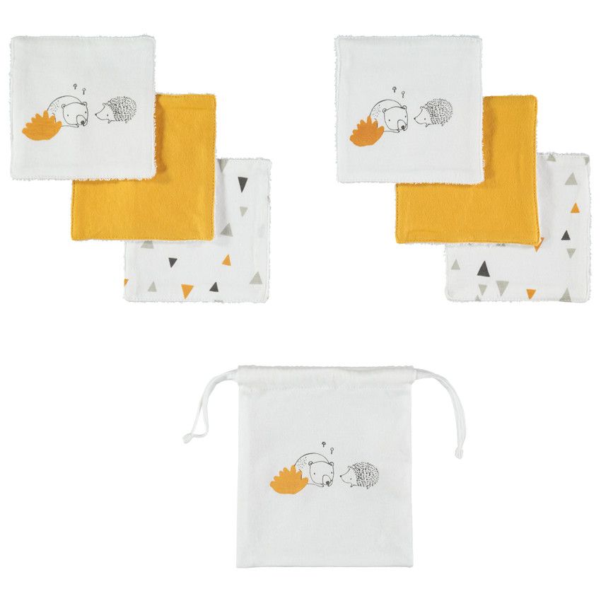 Set de 6 lingettes lavables - Jaune