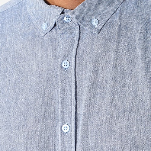 Chemise Manches Longues Bleu Chiné