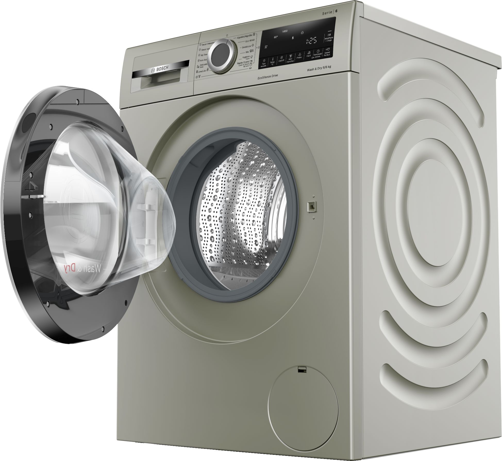 PRODUTO RECONDICIONADO # Lava e Seca Série 6 9/6 kg 1400 rpm, Aço Inoxidável Fosco Anti-Impressão Digital WNA1441XESB