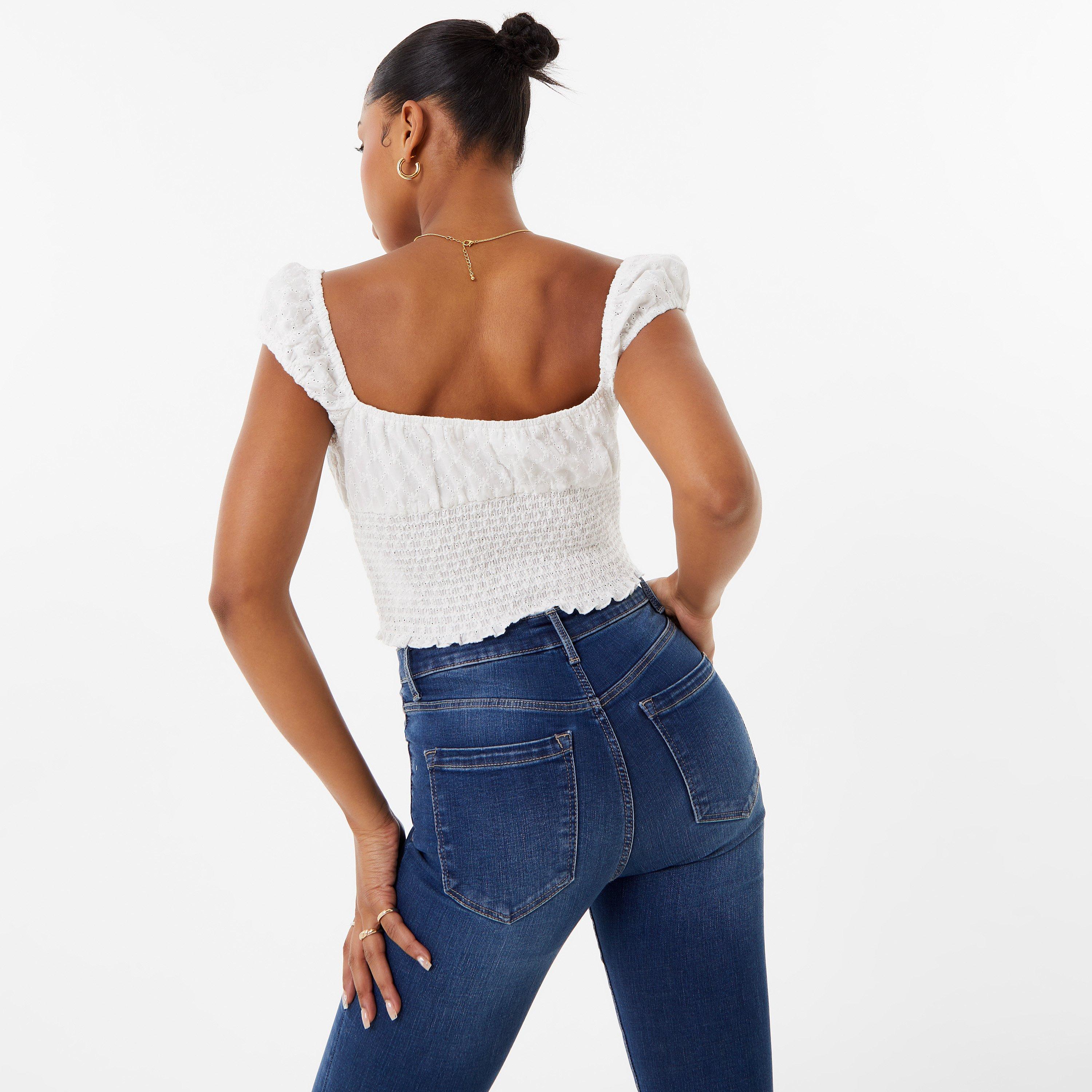 Jack Wills JW Broderie Prairie Top