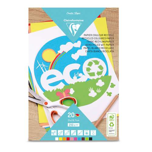Clairefontaine Recycling Zeichenblock ECO, farbig