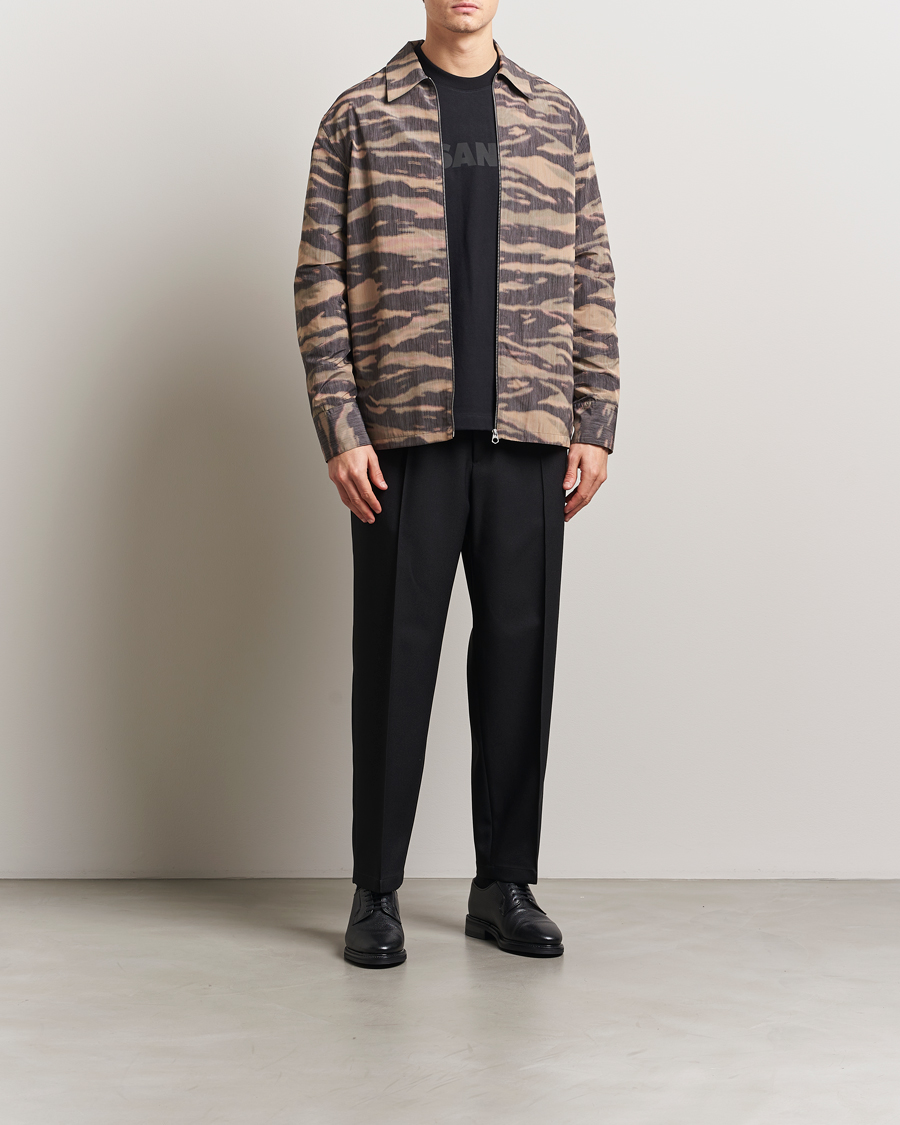 Jil Sander Regular Fit Gabardine Trousers Black