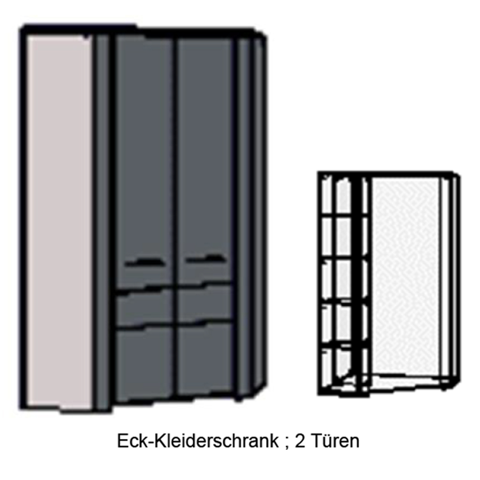 Eckschrank - Sonoma Eiche - grau-anthrazit