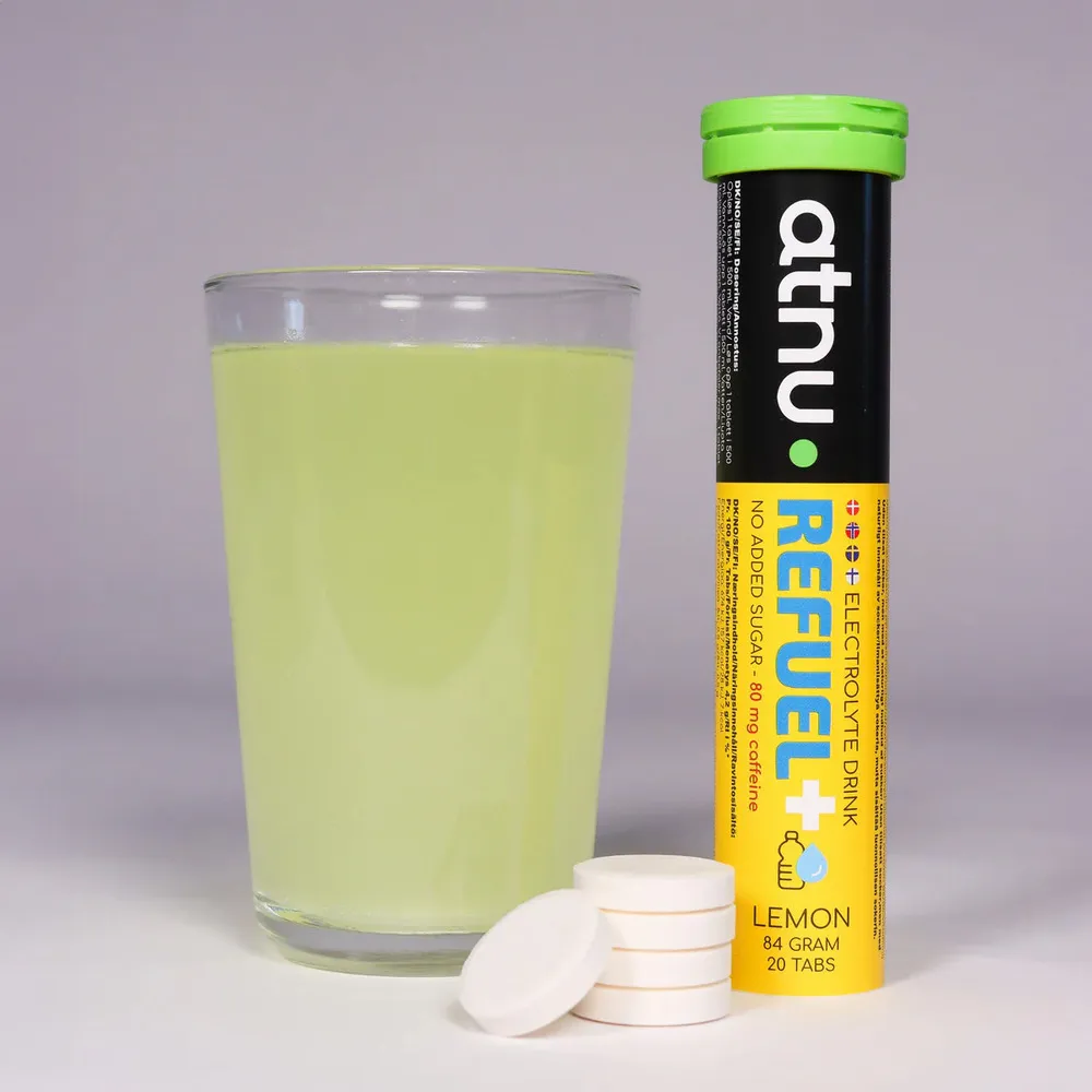 Atnu Refuel Elektrolyttabs Lemon  m. koffein - 20 stk.