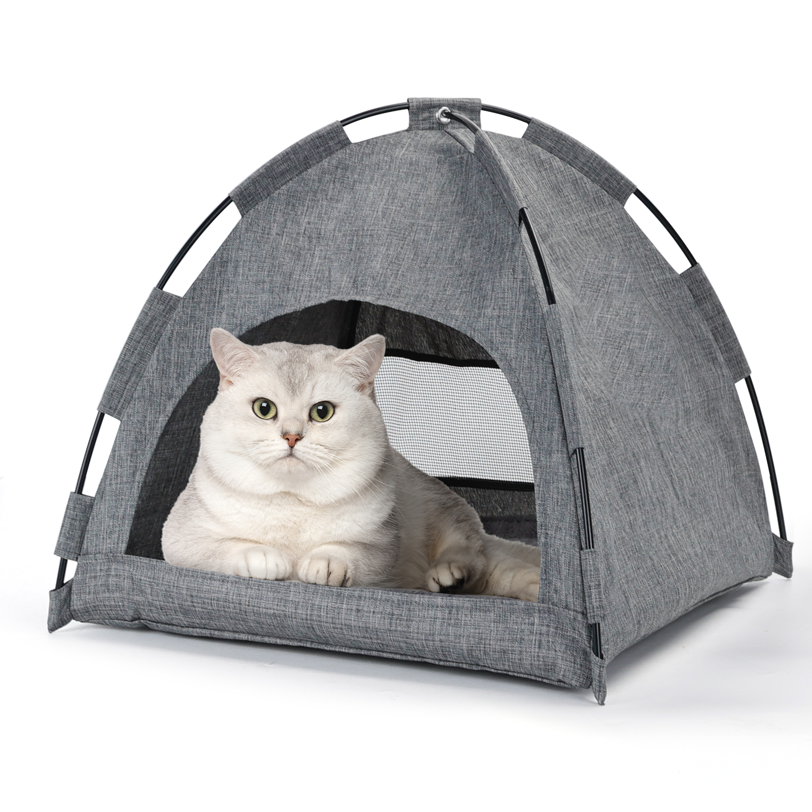 Cama Nobleza para cães e gatos, tamanho médio, lavável, com almofada removível, ideal para uso interno e externo.